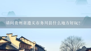 请问贵州省遵义市务川县什么地方好玩？